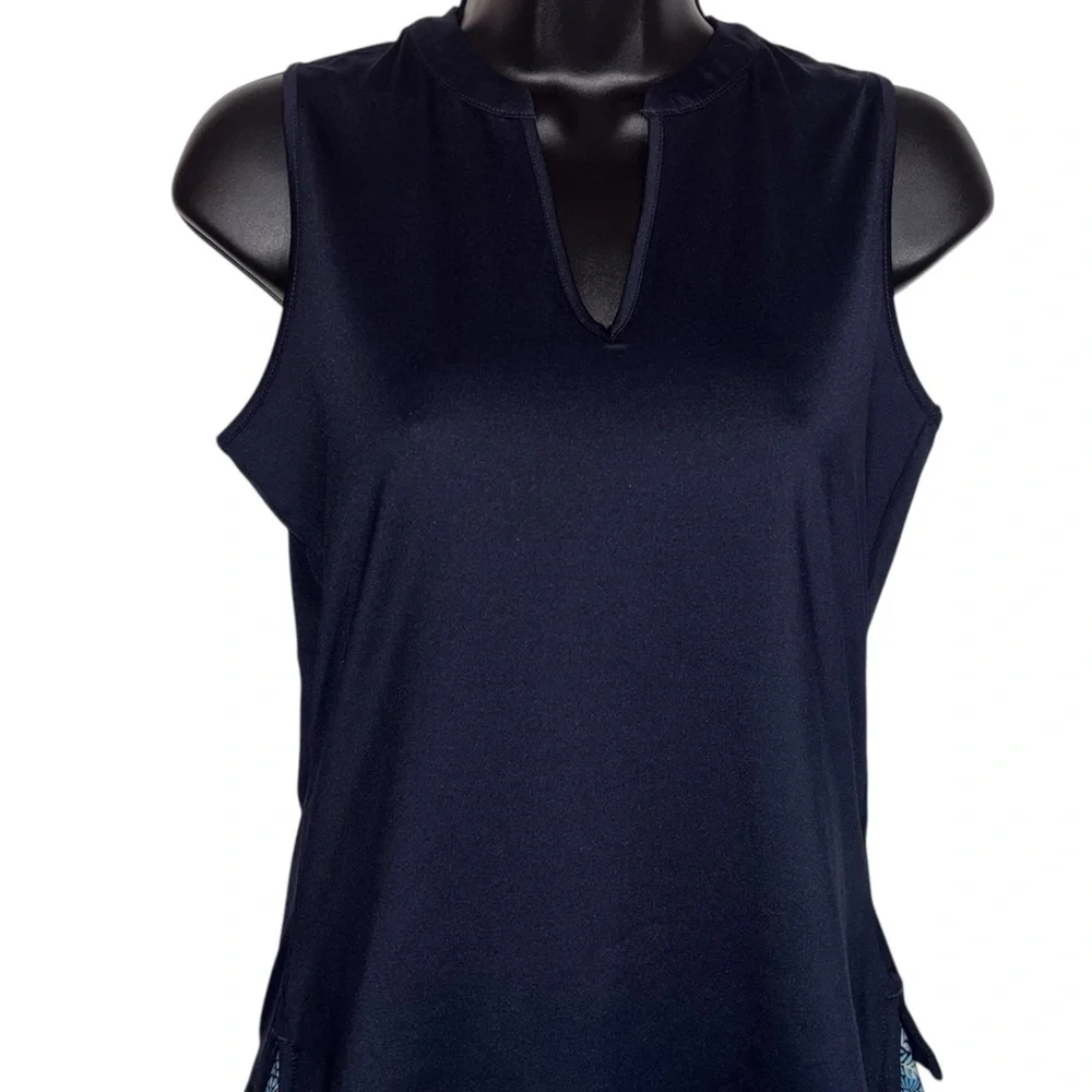Tommy Bahama Skort Set Sleeveless Navy Top Blue Floral Print Skort Women’s XS